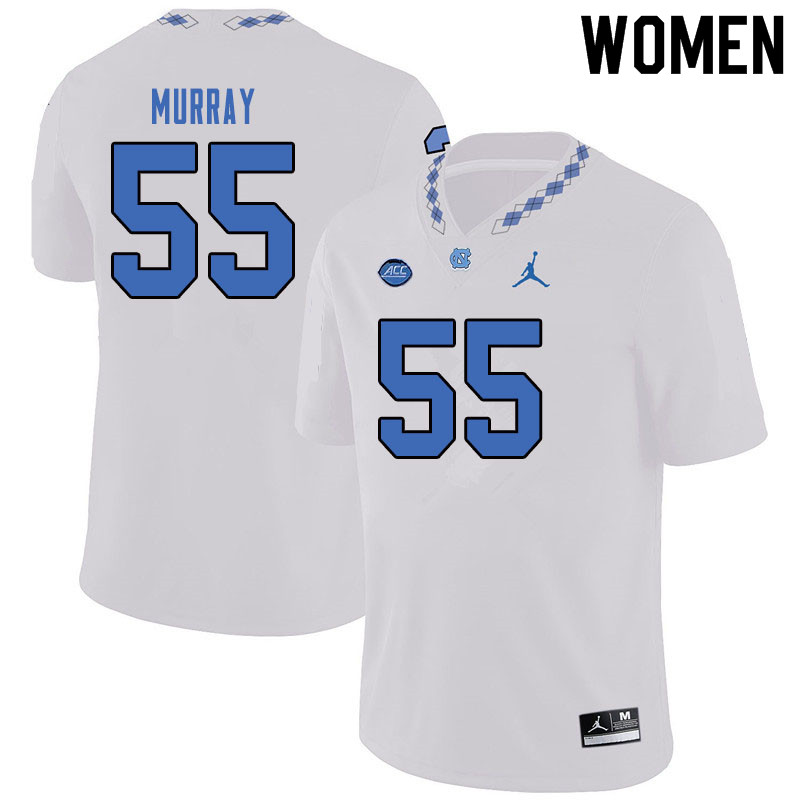 Jordan Brand Women #55 Ty Murray North Carolina Tar Heels College Football Jerseys Sale-White